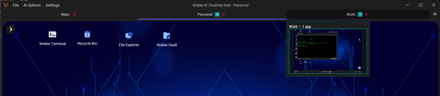 Webie Hub workspaces